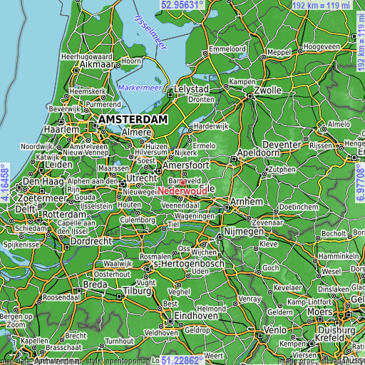 Topographic map of Nederwoud