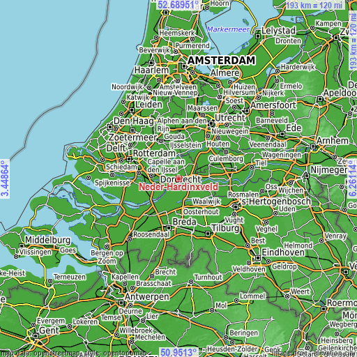 Topographic map of Neder-Hardinxveld