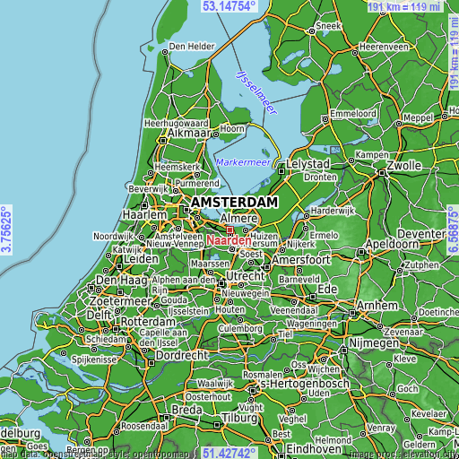 Topographic map of Naarden