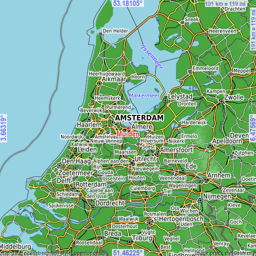 Topographic map of Muiden