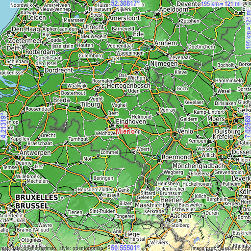 Topographic map of Mierlo