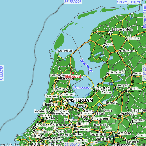 Topographic map of Midwoud