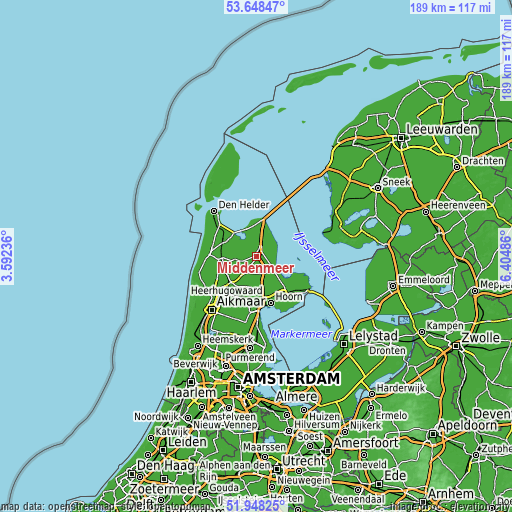 Topographic map of Middenmeer