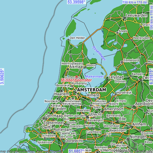 Topographic map of Middenbeemster