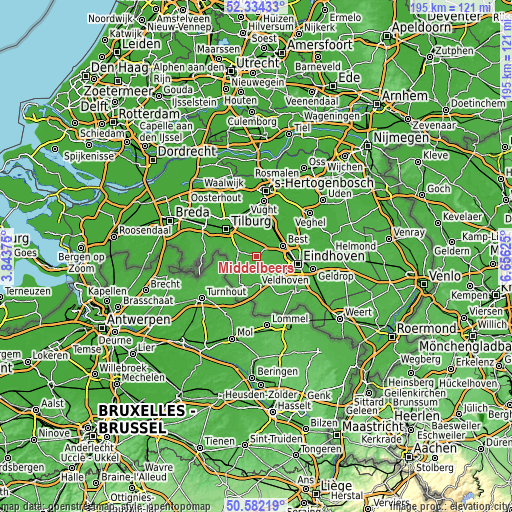 Topographic map of Middelbeers