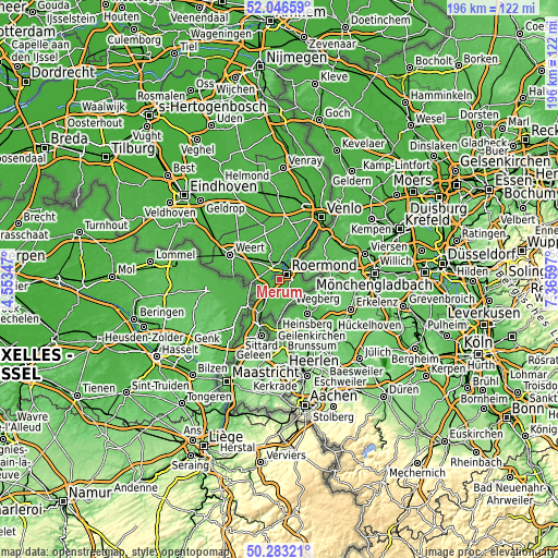 Topographic map of Merum