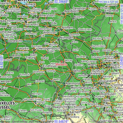 Topographic map of Merselo