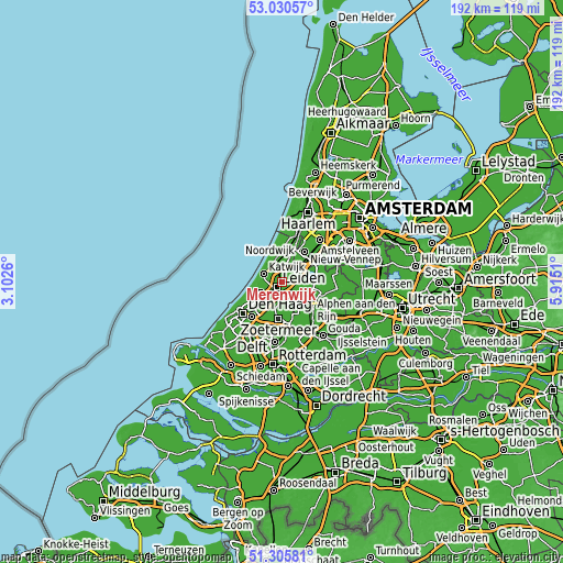 Topographic map of Merenwijk