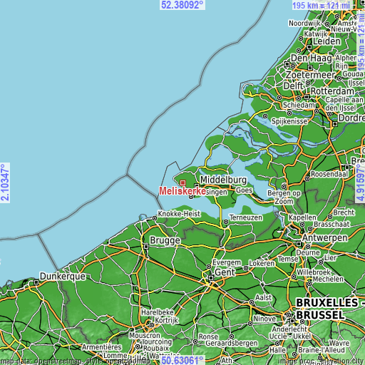 Topographic map of Meliskerke