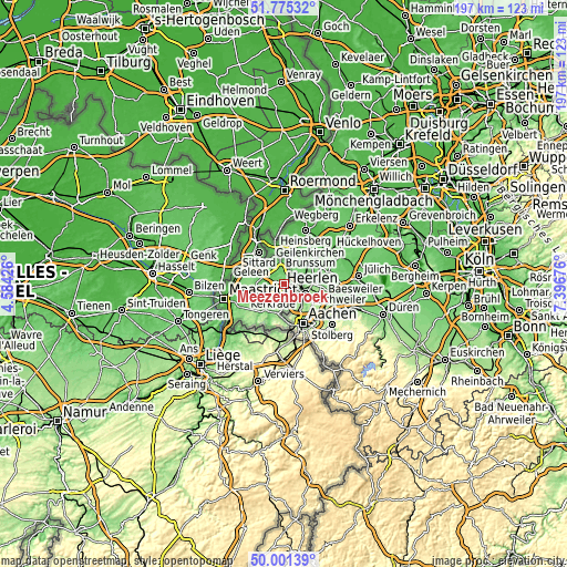 Topographic map of Meezenbroek