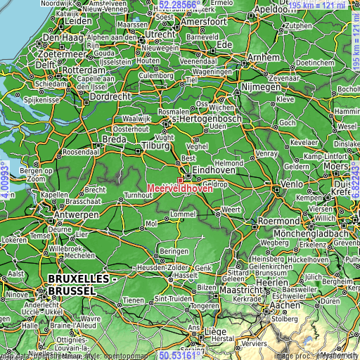 Topographic map of Meerveldhoven