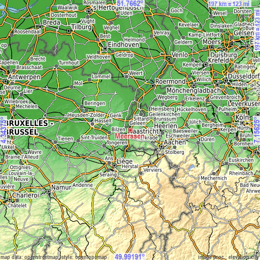 Topographic map of Meerssen