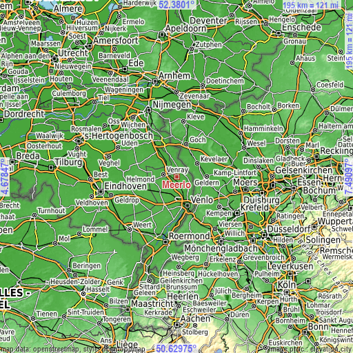 Topographic map of Meerlo