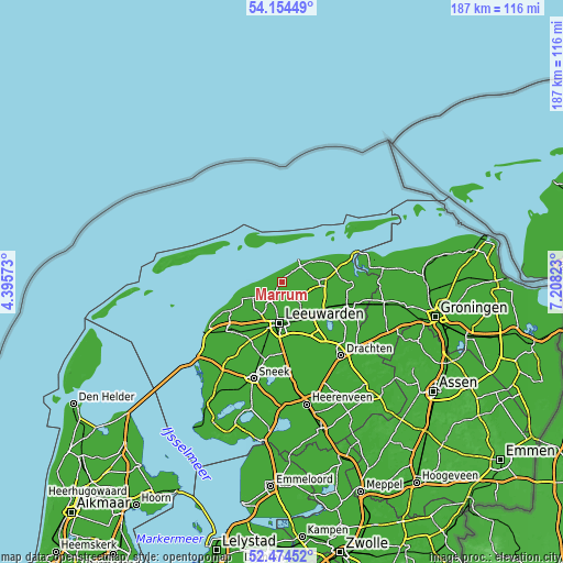 Topographic map of Marrum