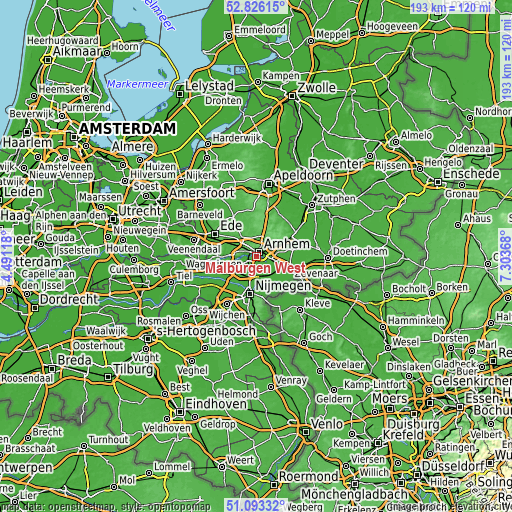 Topographic map of Malburgen West