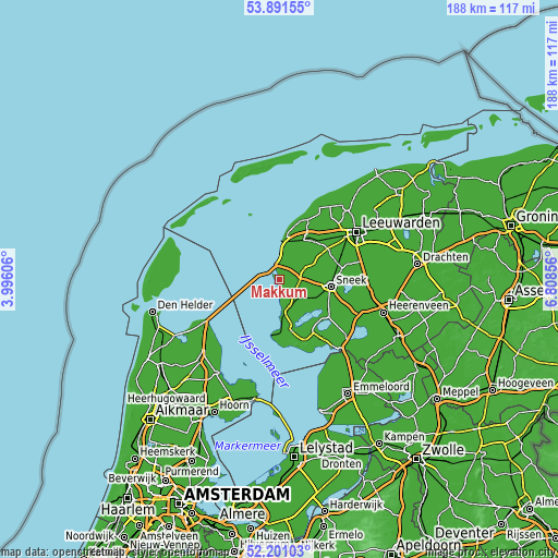 Topographic map of Makkum