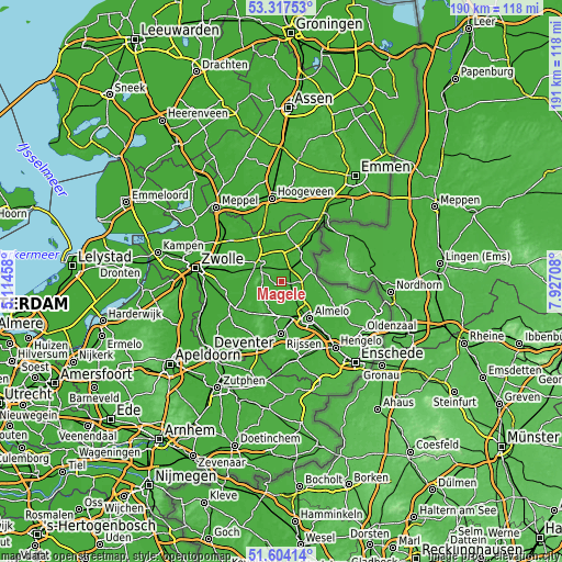 Topographic map of Magele