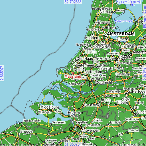 Topographic map of Maasland