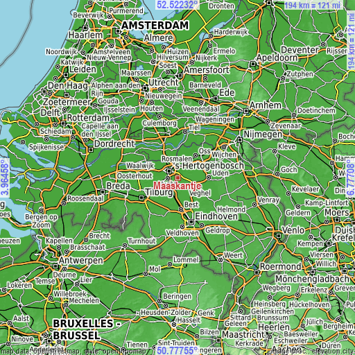 Topographic map of Maaskantje