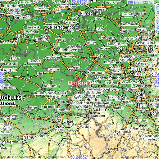 Topographic map of Maasbracht