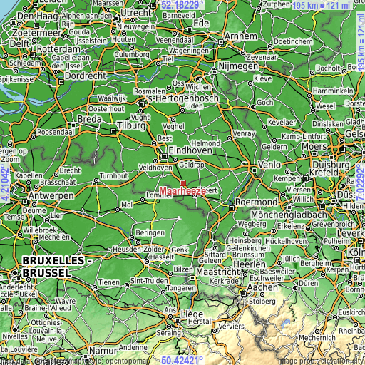 Topographic map of Maarheeze