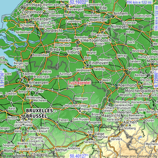 Topographic map of Luyksgestel