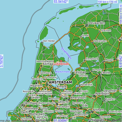 Topographic map of Lutjebroek