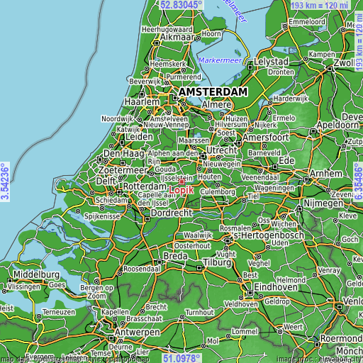 Topographic map of Lopik