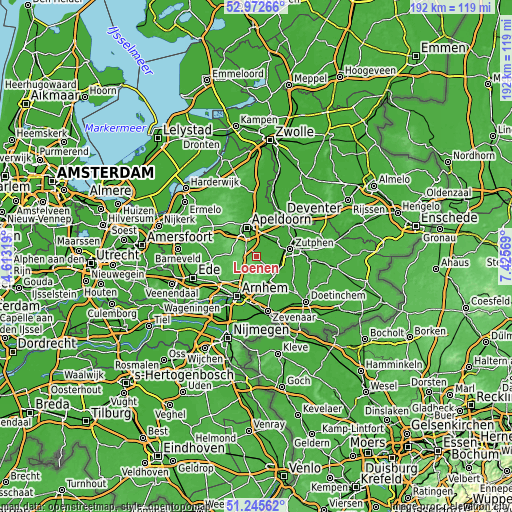 Topographic map of Loenen