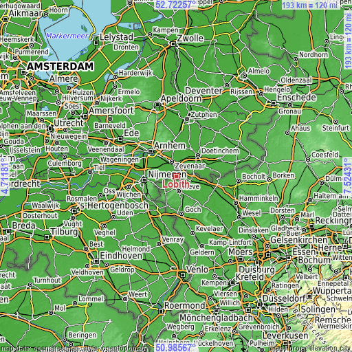 Topographic map of Lobith