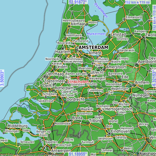 Topographic map of Linschoten