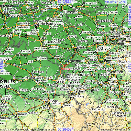 Topographic map of Linne