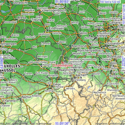 Topographic map of Lindenheuvel