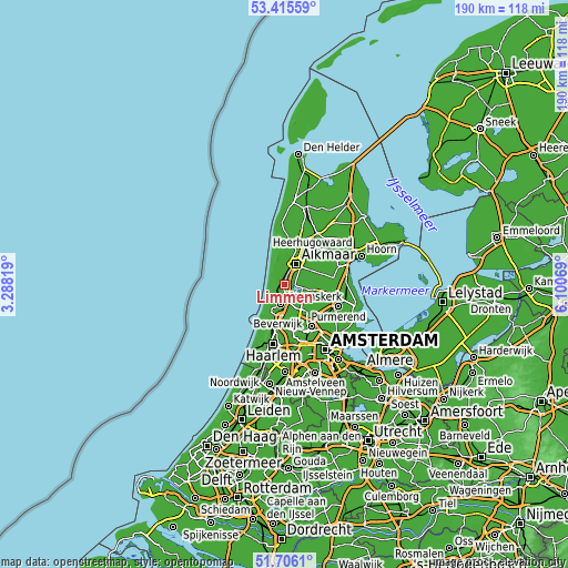 Topographic map of Limmen