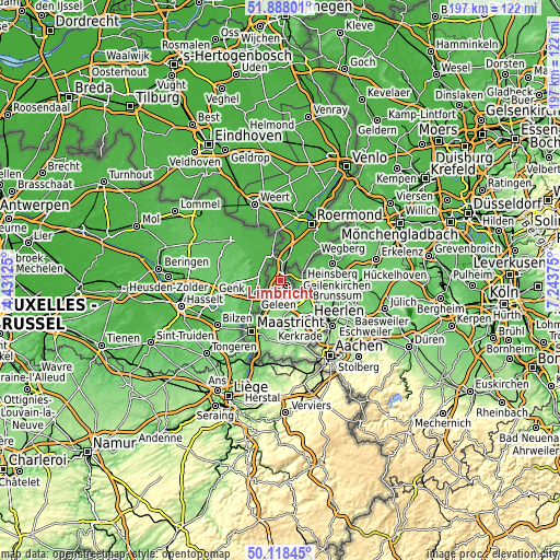 Topographic map of Limbricht