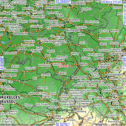 Topographic map of Liessel