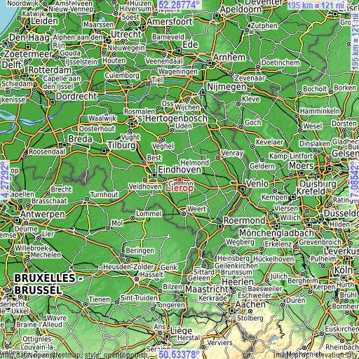 Topographic map of Lierop