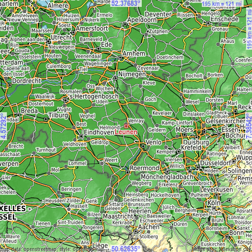 Topographic map of Leunen