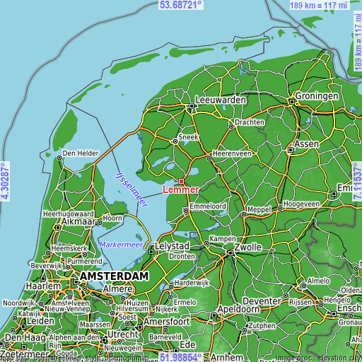 Topographic map of Lemmer