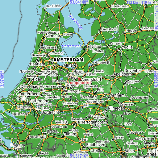 Topographic map of Langenoord