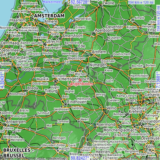 Topographic map of Langenboom