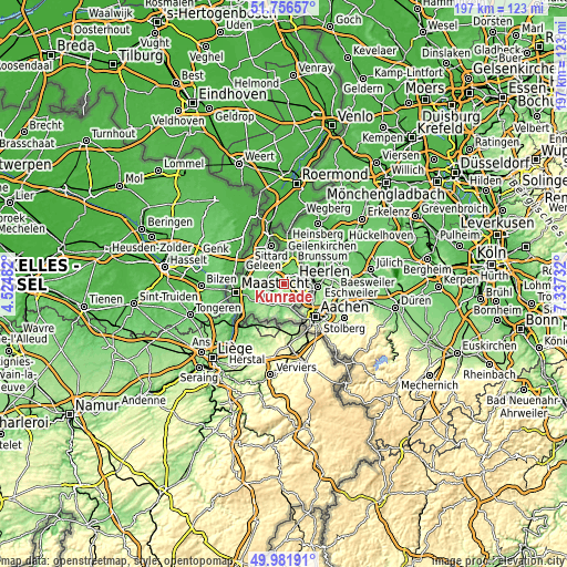 Topographic map of Kunrade