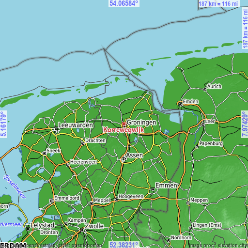 Topographic map of Korrewegwijk
