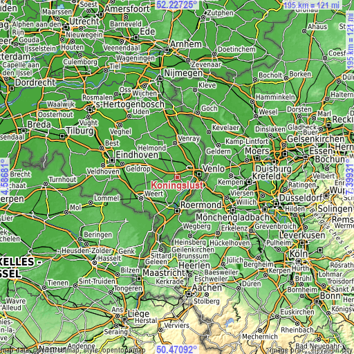 Topographic map of Koningslust