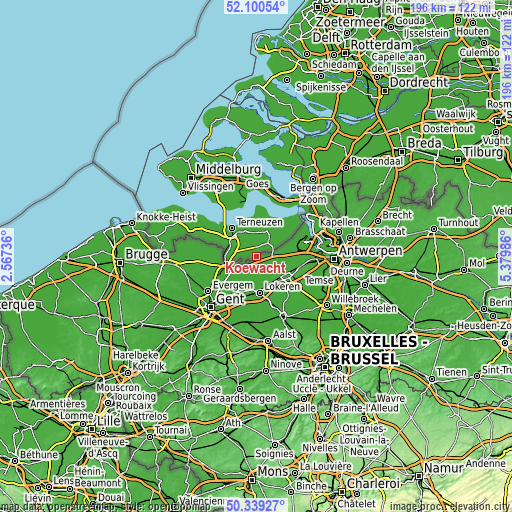 Topographic map of Koewacht