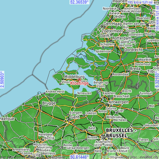 Topographic map of Kloetinge