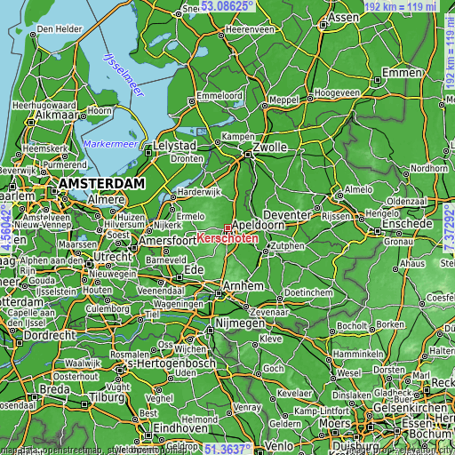 Topographic map of Kerschoten