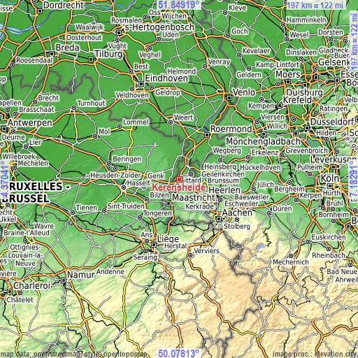 Topographic map of Kerensheide