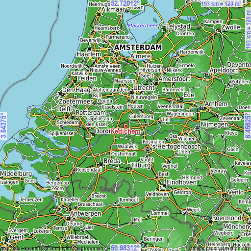 Topographic map of Kedichem