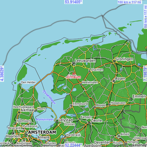 Topographic map of Jirnsum